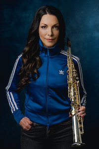 Portrait of saxophonist Nichola Pope