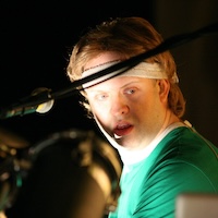 Live shot of Adam Aggiss (Stewart Copeland)